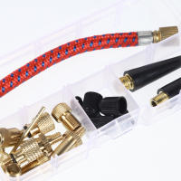 Kit De Herramientas De Reparación De Bicicleta 21Pcs Conjunto De Adaptadores De Camión De Neumáticos Y Tubos Con Conector De Bomba Y Válvula De Baloncesto - details 4