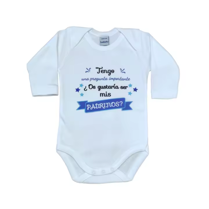 Body Bebé Frase para Padrinos : " Tengo una Pregunta Importante, ¿Os Gustaría ser mis Padrinos? " Regalo Padrino Madrina COMADRE COMPADRE - 1