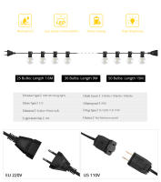 Cadena De Luces LED Para Exterior G40 Bombilla Impermeable De Jardín Decoración De Navidad Con Enchufe EU/US Voltaje 110V-230V - details 1