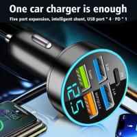 Cargador de coche de 240W, adaptador de 4 puertos USB para IPhone, Samsung, Xiaomi, carga rápida con pantalla Digital - details 2