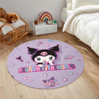 Alfombra Redonda MINISO Sanrio Kuromi Antideslizante Lavable Máquina Para Alfombra De Baño Dormitorio Sala De Estar - details 2