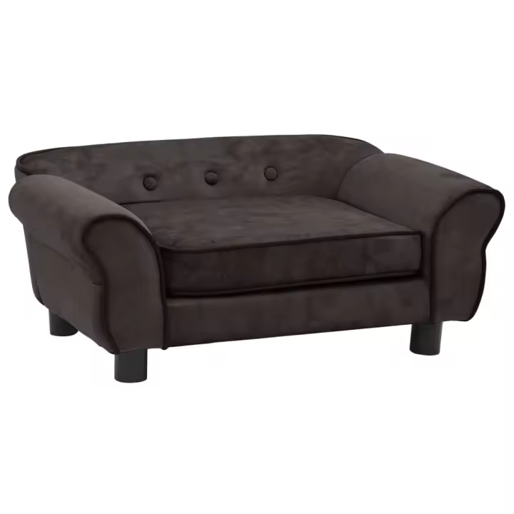 vidaXL Sofá para perro felpa marrón 72x45x30 cm - 1