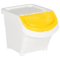 vidaXL Cubos de basura apilables con tapa 3 uds PP blanco 78 L - details 1