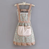 Delantal Para Mujer Con Encaje Y Gran Bolsillo Para Cocina Y Limpieza Delantal De Algodón Y Poliéster Transpirable Estilo Japonés - details 0