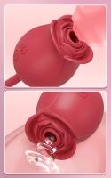 Juguete Sexual Para Mujeres Rose-Toy Dildo Vibrador Con Estimulador De Clítoris Y Lengua Licking Sucker De Silicona Médica - details 10