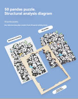 Puzzle De Madera Para Niños Con Animales 50 Gatos Panda Juguete Educativo De Dibujo Cartoon De Juego De Tablero Tangram - details 8