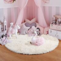 Alfombra Redonda De Peluche Suave Para Niñas Habitación De Princesa Castillo Alfombra Gruesa Decorativa Para Dormitorio Moderno - details 22