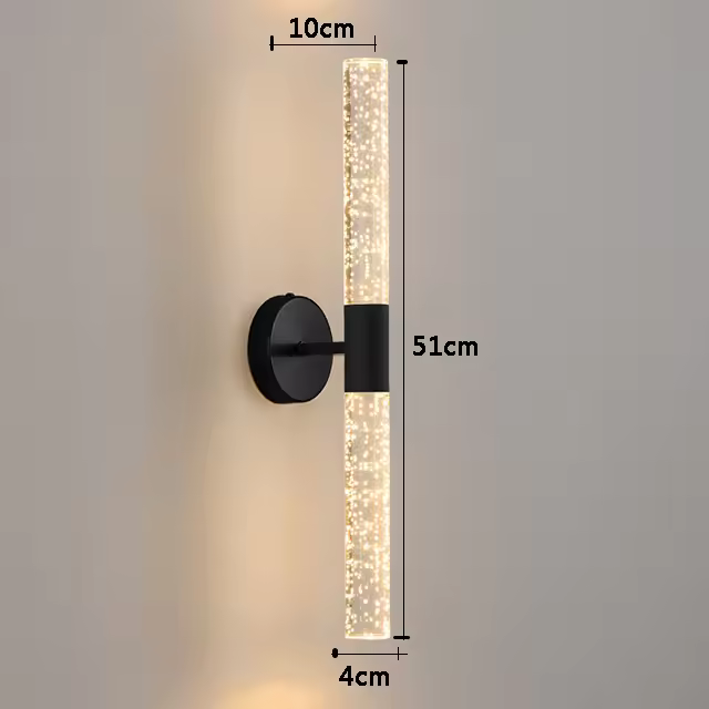 Lámpara De Pared LED Moderna Con Cristal Para Dormitorio Y Sala De Estar Iluminación Interior De Pasillo Y Aisles Estilo Nórdico Instalación En Pared Incluye Bombilla - 1