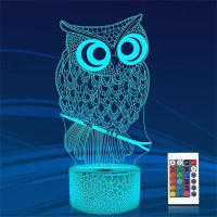 Lámpara De Noche USB Creativa En Forma De Animal Buho 3D Para Dormitorio Juguete De Pájaro Lindo Luz Atmosfera De Mesa Extraña Regalo - details 0