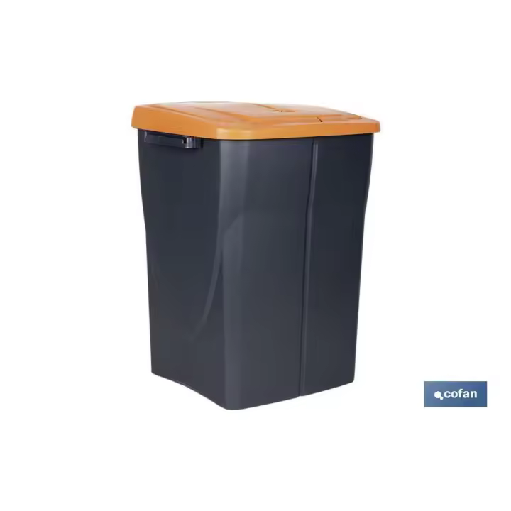 Cubo de basura para reciclar 45 litros  color naranja 36.5 x 36 x 51  cm - 1