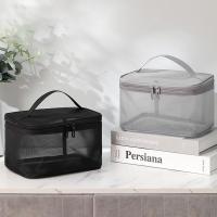 Bolso De Viaje Para Maquillaje Y Artículos De Higiene Personal De Mujer Organizador Transparente De Malla PVC Para Cosméticos Y Toallitas - details 1