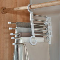 Organizador De Ropa 5 En 1 Magia Pantalones Rack De Armario Multi-capas Gancho De Ropa Plegable Para Armario Organización De Almacenamiento - details 4