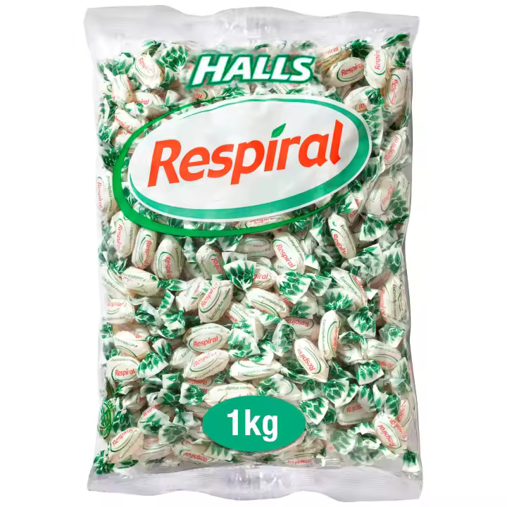 Caramelo Respiral Mentol Eucalipto - 300 Caramelos - Caramelo Respiral Bolsa Kilo - Sin Gluten - Sabor Clasico - 1