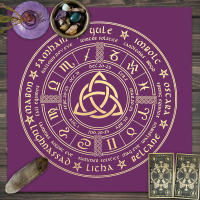 Mantel De Tela Para Cartas De Tarot 1pc Decoración De Juego De Cartas Pagan Con Fases De Luna Y Flores Estilo Pagan Para Atril Y Brujería - details 61