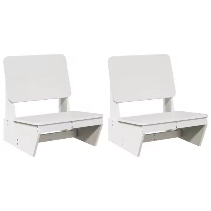 Sillas Jardín 2 UDS Madera Maciza Pino Blanco 60x64x70,5 cm - 1