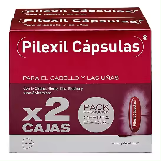 Lacer Pilexil Duplo 2x100caps - Fortalece Cabello y Uñas - 1