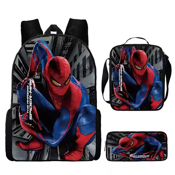 Spider-Man Backpack Rucksack School Bag Bag Lunch Bag in Three Sets - Perfect - 1