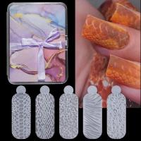 60pcs/Box Stickers De Uñas 3D Francés Reutilizables Formas Duplicadas 5 Tipos De Cristales De Uñas Múltiples Molde De Silicona Para Manicura Rápida Herramienta De Grabado - details 0