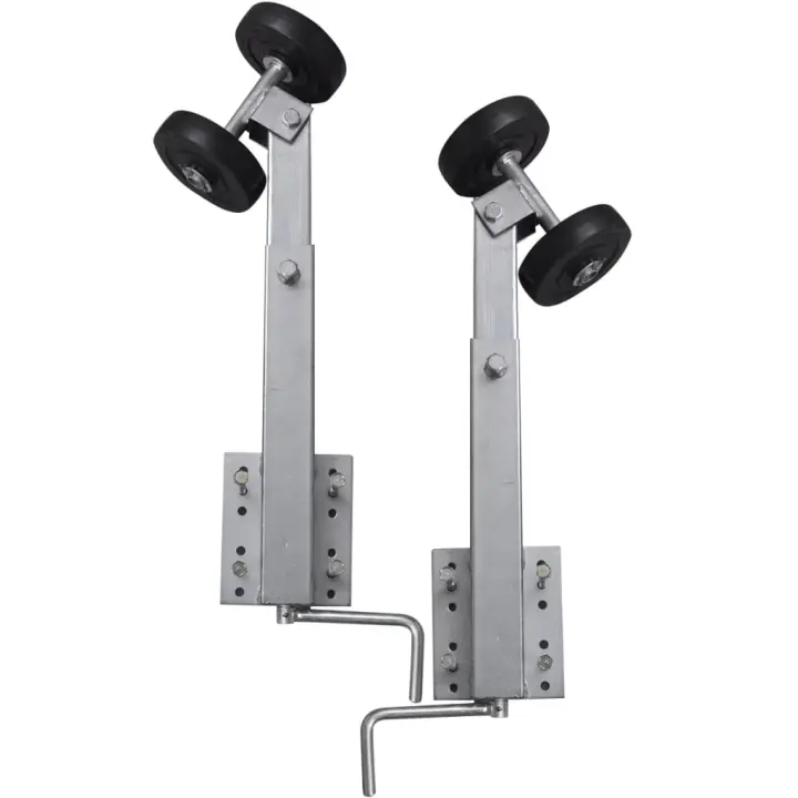 vidaXL Set de 2 soportes de doble rueda de remolque de barco 59-84 cm - 1