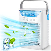 PORCHEDDU Aire acondicionado portátil Silencioso, refrigerador de Aire Pequeño USB, 650 ml, 3 velocidad y temporizador de 2-4-6 horas, 3 Niebla fría Y 7 Luces LED, use personal en la oficina en casa - details 0