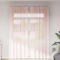 vidaXL Cortinas de gasa con bolsillos para varillas 2 uds. en color Blanco/Rosa/Rosa claro y más | protección solar decorativa para ventanas hogar oficina dormitorio fácil de instalar - details 2