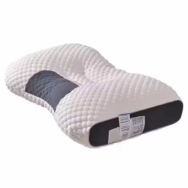 Almohada De Cuello Ortopédica Lavable Núcleo Elástico Alto Protección Para El Descanso Uso En Hogar Y Hoteles 100% Algodón - 1