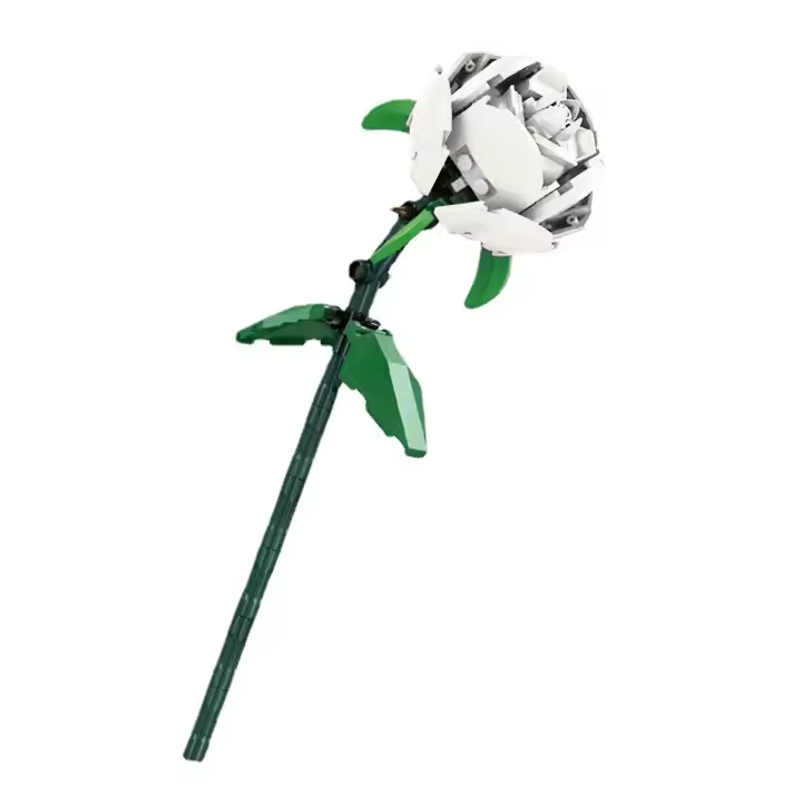 Rose Building Blocks Bricks Romantic Fake Floral 3D Model Educational Toys Children DIY Building Toy Flower Decoration - 1