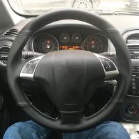 Cubierta De Volante Personalizada Para Coche En Cuero Y Hilo Original Para Fiat Bravo Doblo Opel Combo Grande Punto Linea Qubo Vauxhall Ajuste Personalizado - details 0