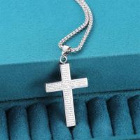 Collar de Cruz de Plata y Acero Inoxidable para Hombre,Colgante de Cruz con Cadena de 60 cm,para Hijos Día del Padre,Graduación - details 4
