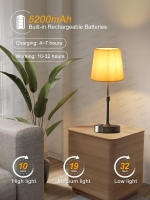 Lámpara De Mesa Recargable Sin Cable Con Luz Nocturna Táctil Y Dimmer Continuo Para Barra Restaurante Camping Luz De Noche Portátil Para Cama - details 1