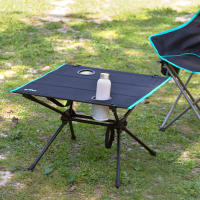 Aktive - Mesa camping plegable 62x56x42 cm, con portavasos y bolsillo de malla, estructura estable y ligera, soporta hasta 100 kg, fácil de montar y transportar con bolsa incluida, ideal para exteriores, pícnics y escapadas - details 2