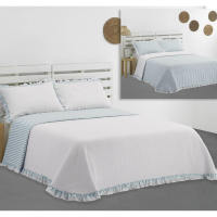 DOLZ Edredón Colcha Bouti Reversible MANACOR Azul para cama de 105 cm - details 1