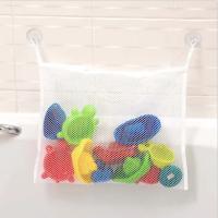 Organizador De Baño Para Bebés Con Fuertes Copos De Vaciado Sujeción En Blanco Malla Cuadrada De Red Para Almacenamiento De Productos Y Ropa En La Ducha - details 3