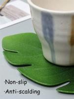 Tazas De Tapete Protector De Mesa Monstera Hoja Tropica Verde Ecológico Anti-Derrame Lavable Para Fiesta De Navidad Y Boda Decoración De Hogar - details 4