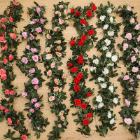 Vine De Rosas Artificiales De Seda Para Decoración De Pared Y Bodas Arreglo Floral Romántico Para Hogar Y Navidad Plantas Falsas Con Hojas - details 6