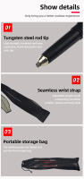 Palo De Caminar Plegable Para Senderismo Y Camping Con 5 Secciones Manija Antideslizante De Espuma Telescópico Fácil De Guardar Para Ancianos Material De Carbono Acero Inoxidable - details 10