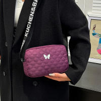Bolso Cuadrado Pequeño De Nailon Para Hombre Y Mujer Con Flecos Y Forma De Diamante Bolsa De Hombro Cruzada En Forma De Lazo Para Cámara - details 7