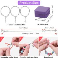 Kit De Bricolaje Para Pulseras Y Collares Con 68 Piezas Caja De Joyería Violeta Encantos Rosas DIY Regalo Para Mujeres - details 3