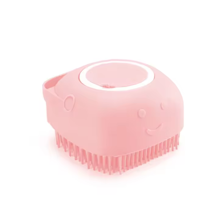 Cepillo De Baño Para Mascotas De Silicona 2 En 1 Masajeador Suave Con Dispensador De Shampoo Para Perros Puppies - 1