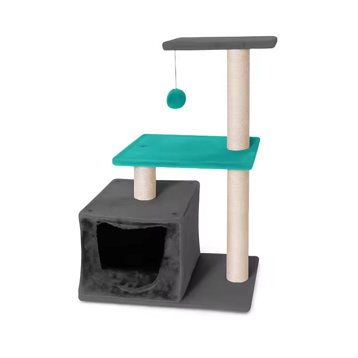 Rascador Casa para Gatos Árbol Rascador para Escalar 3 Niveles - Pet Family - 1