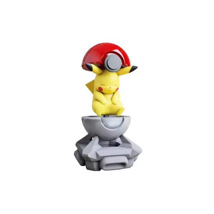 Figura Litten en la Pokeball impresa en 3d Figura Pikachu en la Pokeball Pokemon   Impreso en 3d - 1