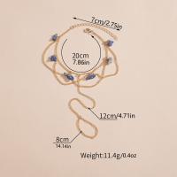 Pulsera De Dedos Para Mujer En Aleación De Láminas De Piedra Triturada Y Encaje De Playa En Vacaciones Cadena De Piezas De Metal - details 1