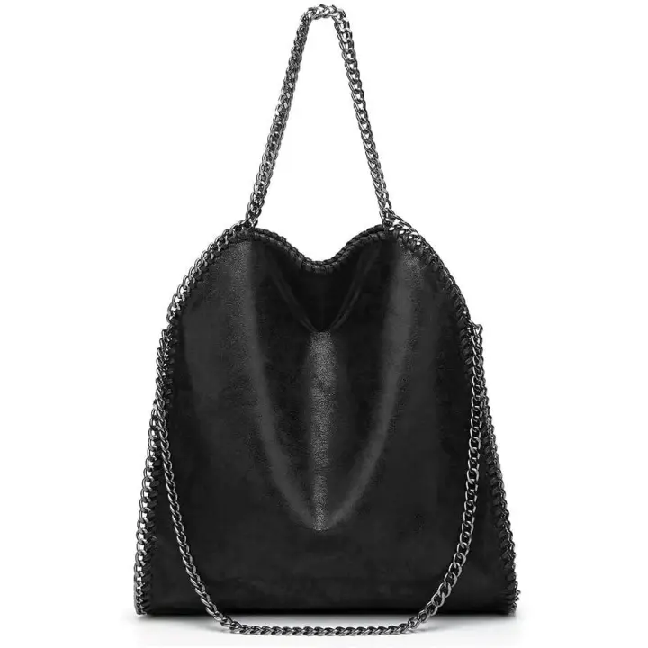 Bolso para Mujer Bolso Bandolera Cadena Para Mujer Negro Bolso de Bandolera para Mujer Bolso de Hombre Grande Hobo (Negro) - 1