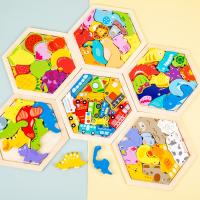 Puzzle De Bloques De Madera Tridimensional Dinosaurio Animales De Dibujos Animados Juego Educativo Temprano Para Niños - details 3