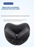 Almohada De Cuello Para Viaje Durable En Forma De U No Deformable Almohada Portátil Para Avión Rellena De Espuma De Memoria Material Poliéster/Celulosa - details 0