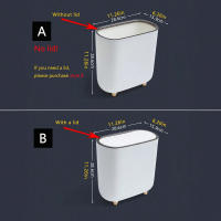 Basurero De Baño En Forma Angular Con Tapa Basurero De Cocina a Prueba De Olores Recipiente De Basura Cubierto Papelera De Lado De Inodoro - details 0