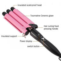 IRUIBEAUTY Hierro De Rizado De Cabello Profesional Tres Barras Cerámicas Estilo Cabello Y Ondulador Herramientas De Peinado Para Cabello Seco E Humedo - details 3