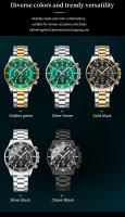Reloj De Cuarzo Para Hombre Multifuncional Lujo Nocturno Resistente Al Agua Estilo Negocios Serie Reloj De Pulsera De Acero Inoxidable Moda Casual - details 9
