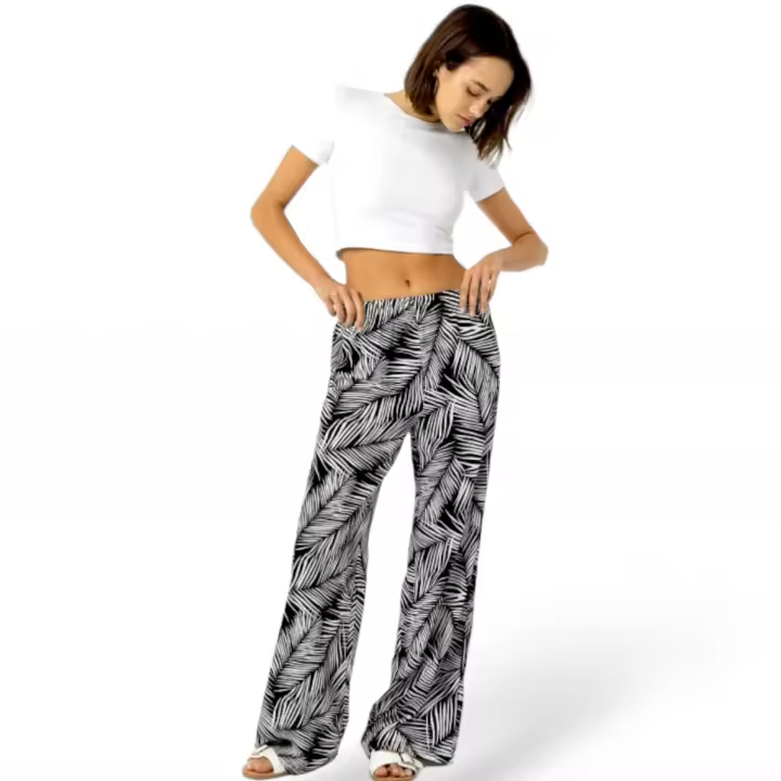 Pantalón Tiffosi Nolita Fluido Estampado Tiro Alto Poliéster - 1