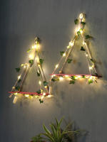 Estante Flotante De Madera Con Decoración De Hoja LED Para Decoración Del Habitáculo Estilo Bohemio Estante De Pared Para Sala De Estar - details 54